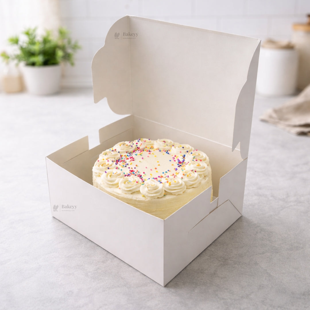 7x5x3 Inch White ITC Back Cake Box | Food-Grade Premium Bakery Packaging Box | Pack of 25