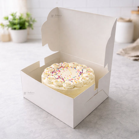 7x5x3 Inch White ITC Back Cake Box | Food-Grade Premium Bakery Packaging Box | Pack of 25