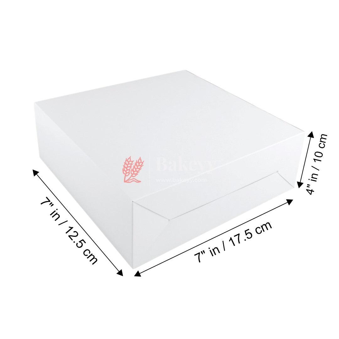 7x7x4 inch Plain White Cake Box | Birthday Cake boxes - Bakeyy.com - India - 7x7x4 inch Plain White Cake Box | Birthday Cake boxes - Pack of 50 / 7x7x4 in