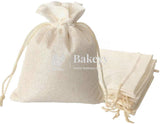 18x24 CM | Jute Potli Bag | Cream Colour | Gift Return Gifts Bags | Drawstring Bags - Bakeyy.com - India - 18x24 CM | Jute Potli Bag | Cream Colour | Gift Return Gifts Bags | Drawstring Bags - Pack Of 10 / 7x9 Inch