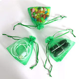 18x24 CM | Organza Potli Bags | Green Colour | Candy Bag | - Bakeyy.com - India - 18x24 CM | Organza Potli Bags | Green Colour | Candy Bag | - Pack Of 50 / 18x24 cm / 7x9 in / Green