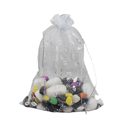 18x24 CM | Printed Organza Potli Bags | Pack of 40 | White Colour 1 | Candy Bag - Bakeyy.com - India - 18x24 CM | Printed Organza Potli Bags | Pack of 40 | White Colour 1 | Candy Bag - Default Title