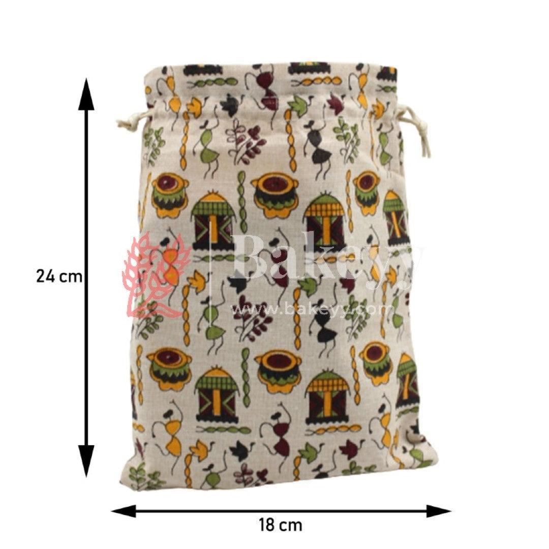 18x24 CM | Original Printed | Printed Potli Jute Bag (Mixed Designs) | Gift Return Gifts Bags | Drawstring Bags | Pack Of 10 - Bakeyy.com - India - 18x24 CM | Original Printed | Printed Potli Jute Bag (Mixed Designs) | Gift Return Gifts Bags | Drawstring Bags | Pack Of 10 - Default Title