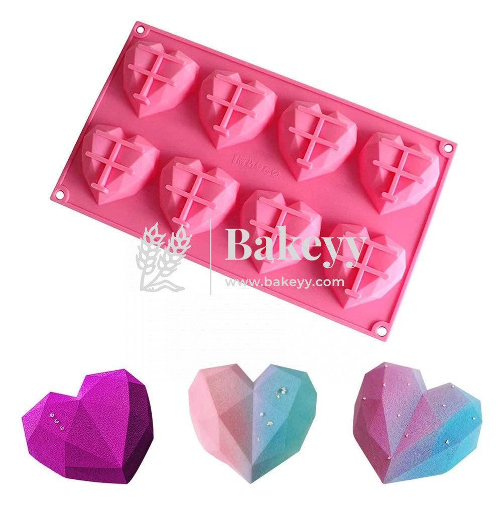 8-Cavity Mini Pinata Diamond Heart Cake Mould | Soap Mould | Flexible Chocolate Mould | Silicone Mould for ice Lattice Tray Chocolate Mould/Mold |Candle Mould - Bakeyy.com - India - 8-Cavity Mini Pinata Diamond Heart Cake Mould | Soap Mould | Flexible Chocolate Mould | Silicone Mould for ice Lattice Tray Chocolate Mould/Mold |Candle Mould - Default Title