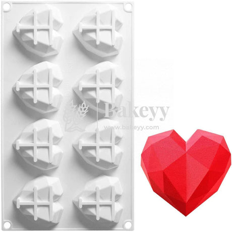 8-Cavity Mini Pinata Diamond Heart Cake Mould | Soap Mould | Flexible Chocolate Mould | Silicone Mould for ice Lattice Tray Chocolate Mould/Mold |Candle Mould - Bakeyy.com - India - 8-Cavity Mini Pinata Diamond Heart Cake Mould | Soap Mould | Flexible Chocolate Mould | Silicone Mould for ice Lattice Tray Chocolate Mould/Mold |Candle Mould - Default Title
