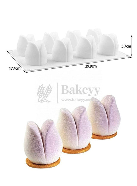 8 Cavity Tulip Shape Cake Moulds Entremet Cake Mould Mousse Mould - Bakeyy.com - India - 8 Cavity Tulip Shape Cake Moulds Entremet Cake Mould Mousse Mould - Default Title