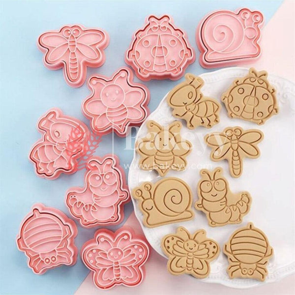 8 Cookie Cutters, Children's 3D Fondant Biscuit Cutters, Cookie Cutters, Hand Press Cookies Cutter, Reusable Cookie Mould for Children (Bugs) - Bakeyy.com