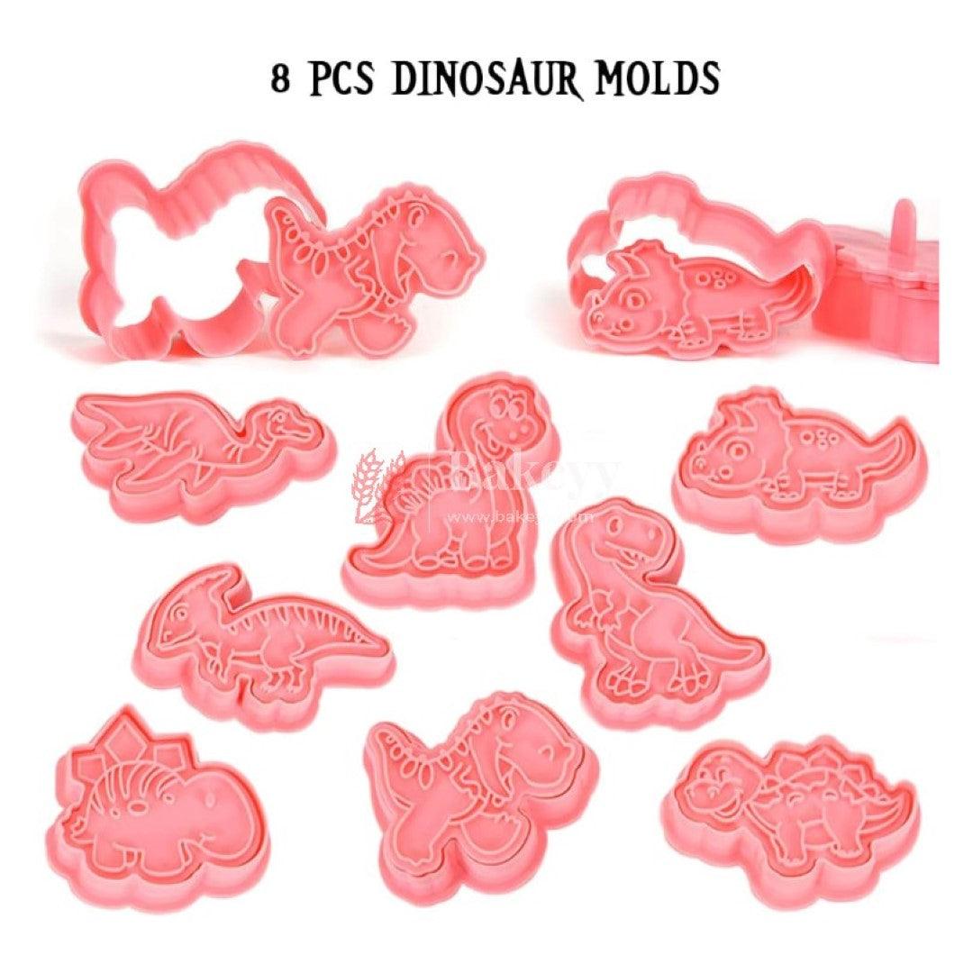 8 Cookie Cutters, Children's 3D Fondant Biscuit Cutters, Cookie Cutters, Hand Press Cookies Cutter, Reusable Cookie Mould for Children (Dinosaur) - Bakeyy.com - India - 8 Cookie Cutters, Children's 3D Fondant Biscuit Cutters, Cookie Cutters, Hand Press Cookies Cutter, Reusable Cookie Mould for Children (Dinosaur) - Default Title