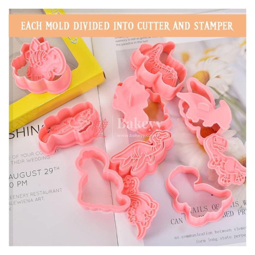 8 Cookie Cutters, Children's 3D Fondant Biscuit Cutters, Cookie Cutters, Hand Press Cookies Cutter, Reusable Cookie Mould for Children (Dinosaur) - Bakeyy.com - India - 8 Cookie Cutters, Children's 3D Fondant Biscuit Cutters, Cookie Cutters, Hand Press Cookies Cutter, Reusable Cookie Mould for Children (Dinosaur) - Default Title