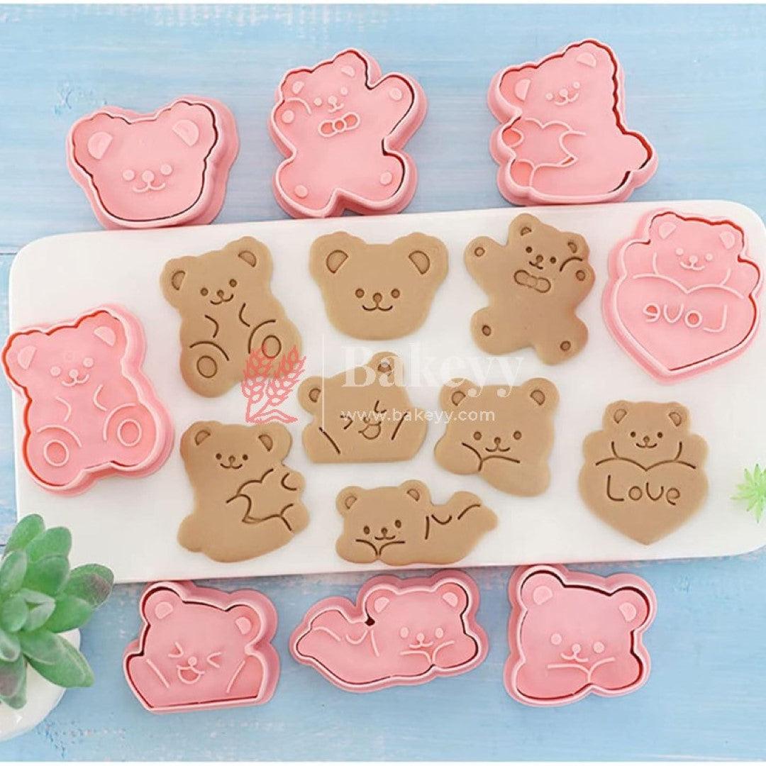 8 Cookie Cutters, Children's 3D Fondant Biscuit Cutters, Cookie Cutters, Hand Press Cookies Cutter, Reusable Cookie Mould for Children (Teedy Bear) - Bakeyy.com - India - 8 Cookie Cutters, Children's 3D Fondant Biscuit Cutters, Cookie Cutters, Hand Press Cookies Cutter, Reusable Cookie Mould for Children (Teedy Bear) - Default Title