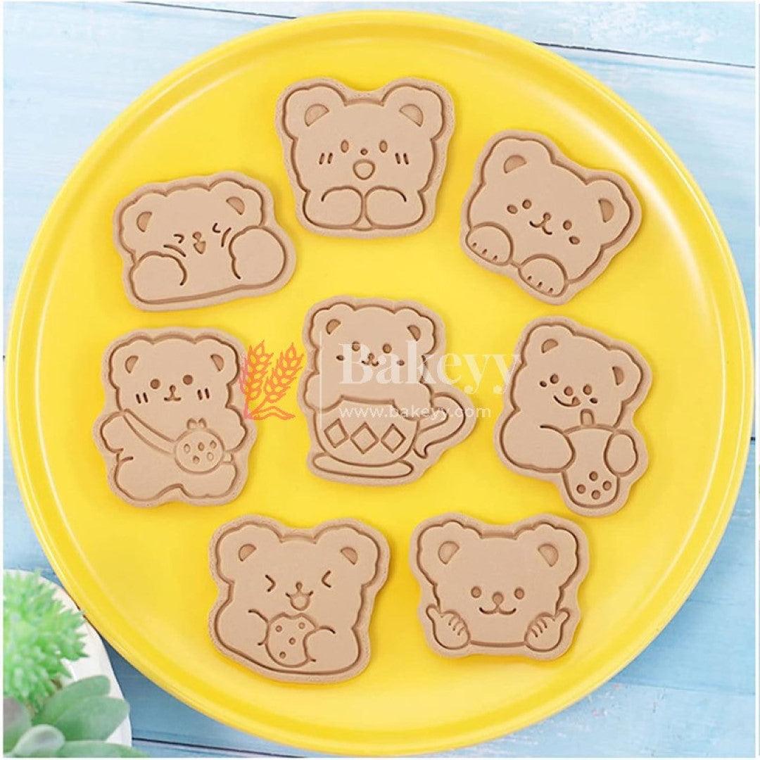 8 Cookie Cutters, Children's 3D Fondant Biscuit Cutters, Cookie Cutters, Hand Press Cookies Cutter, Reusable Cookie Mould for Children (Teedy Bear) - Bakeyy.com - India - 8 Cookie Cutters, Children's 3D Fondant Biscuit Cutters, Cookie Cutters, Hand Press Cookies Cutter, Reusable Cookie Mould for Children (Teedy Bear) - Default Title