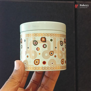 8.5x8cm | Printed Round Tin Box with Lid | 3 Designs | Pack of 4