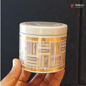 8.5x8cm | Printed Round Tin Box with Lid | 3 Designs | Pack of 4
