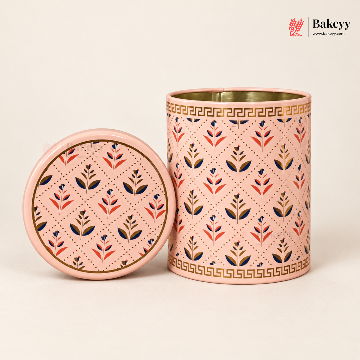 7×10.5 cm | Printed Round Tin Box with Lid | Multiple Designs | Pack of 4