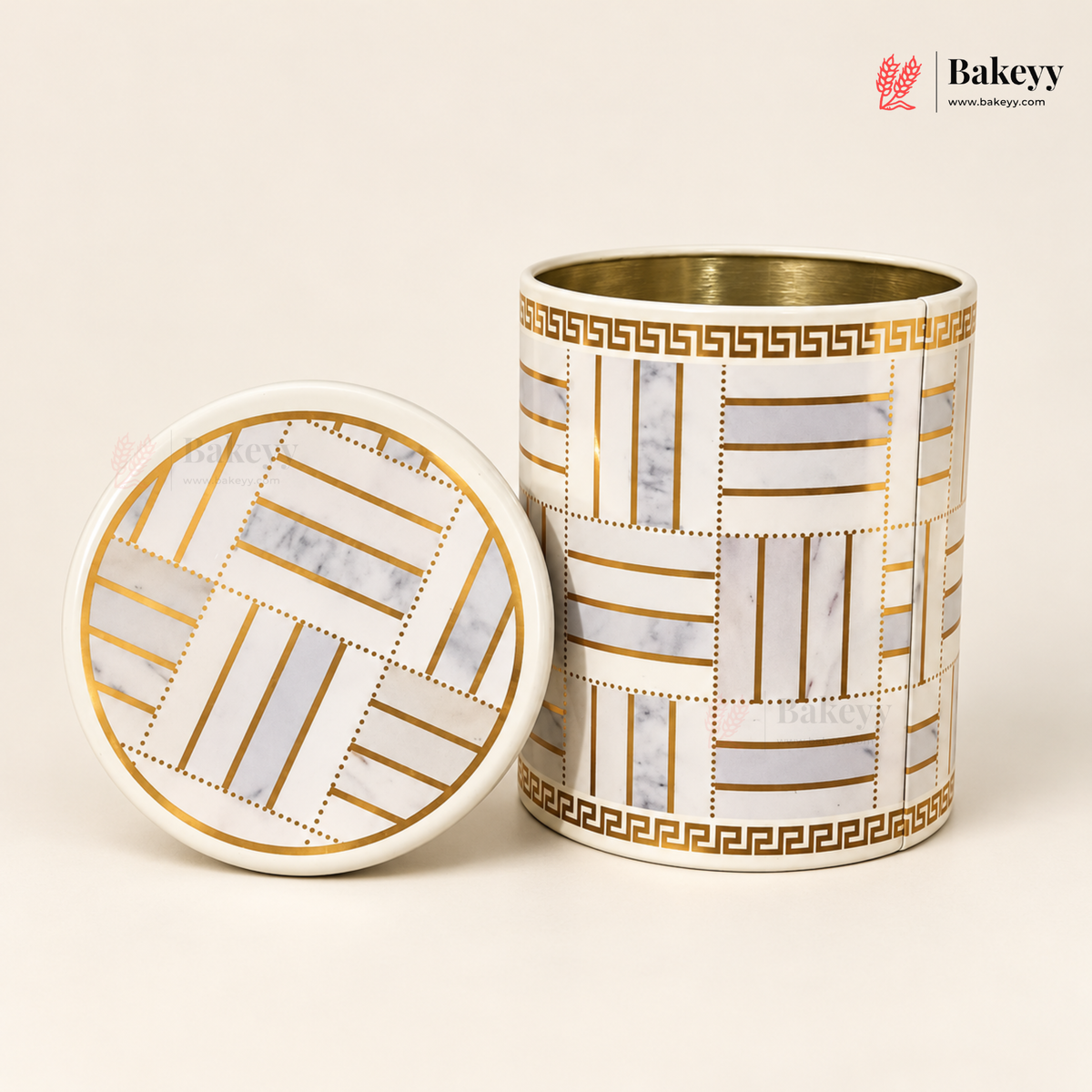 7×10.5 cm | Printed Round Tin Box with Lid | Multiple Designs | Pack of 4