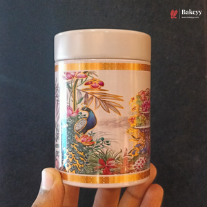 7×10.5 cm | Printed Round Tin Box with Lid | Multiple Designs | Pack of 4