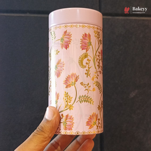 7×15 cm | Printed Round Tin Box with Lid | 2 Designs | Pack of 4