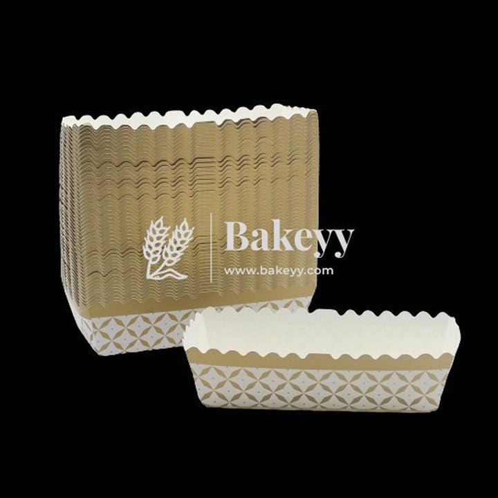 80 g Bake and Serve Rectangle Mould | Paper Baking Mould | Plum Cake Bar Mould | Pack of 10 - Bakeyy.com