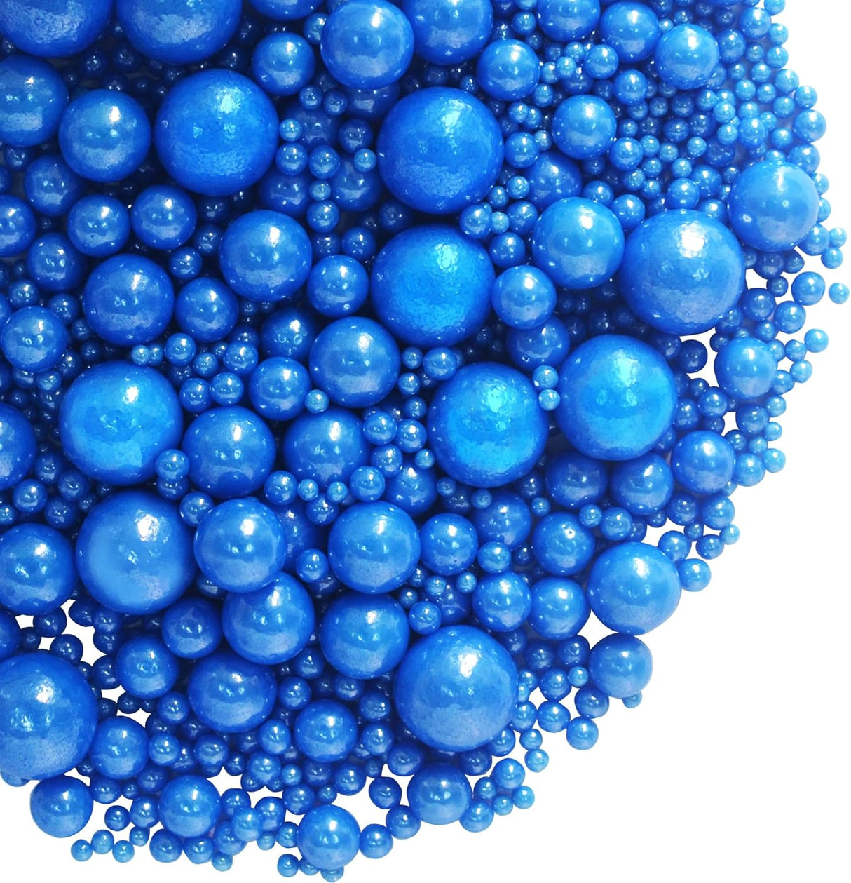 Blue Edible Pearl Sprinkles -7  Sizes Mix
