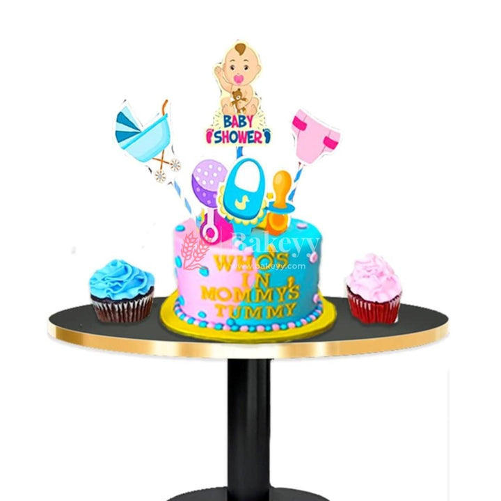 6pcs Baby Shower theme Birthday Cake Topper| Cupcake Toppers| Bday Decorations Items - Bakeyy.com