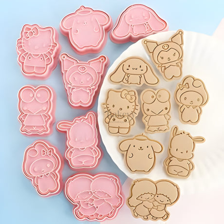 Cartoon Theme Cookie Cutter & Embosser Set | 8 Piece | Pack of 1