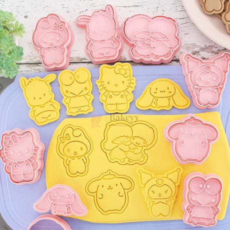 Cartoon Theme Cookie Cutter & Embosser Set | 8 Piece | Pack of 1