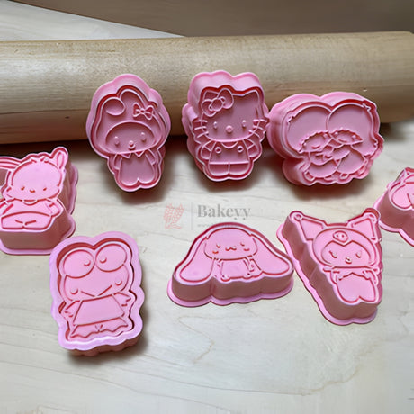 Cartoon Theme Cookie Cutter & Embosser Set | 8 Piece | Pack of 1