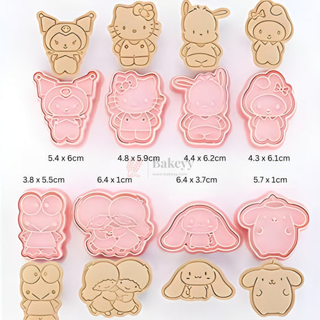 Cartoon Theme Cookie Cutter & Embosser Set | 8 Piece | Pack of 1