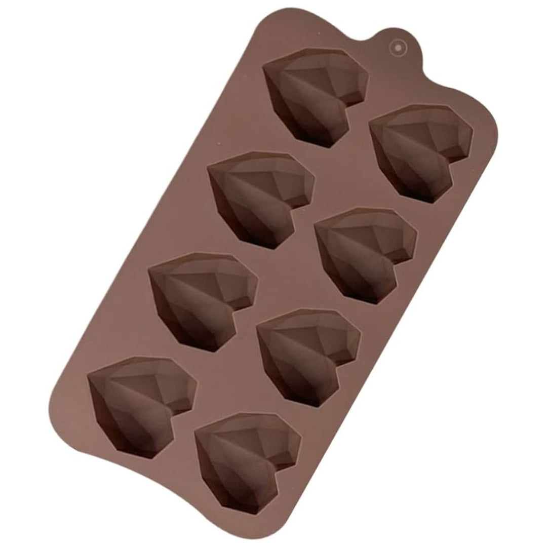 8 Cavity | Heart Silicone Chocolate Mould | Chocolate Making and Shaping Mould | Pack of 1