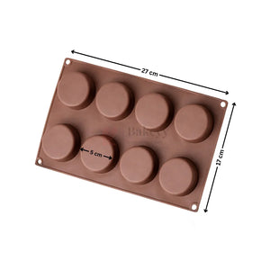 8CavityRoundDiscSiliconeChocolateMould_1 - Bakeyy.com
