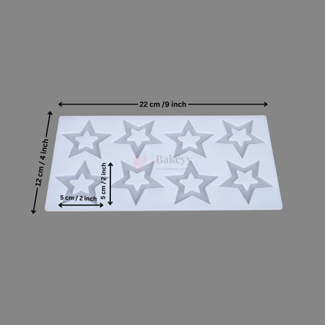 8 Cavity Star Shape Silicone Chocolate & Garnishing Mould | Pack of 1