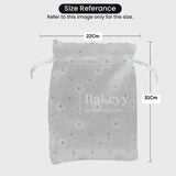 22x31 CM | Floral Designs Organza Potli Bags | Pack of 50 |  White Color | Candy Bag