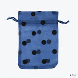 10x14 CM | Blue Polka Dot Organza Potli Bags | Pack of 100
