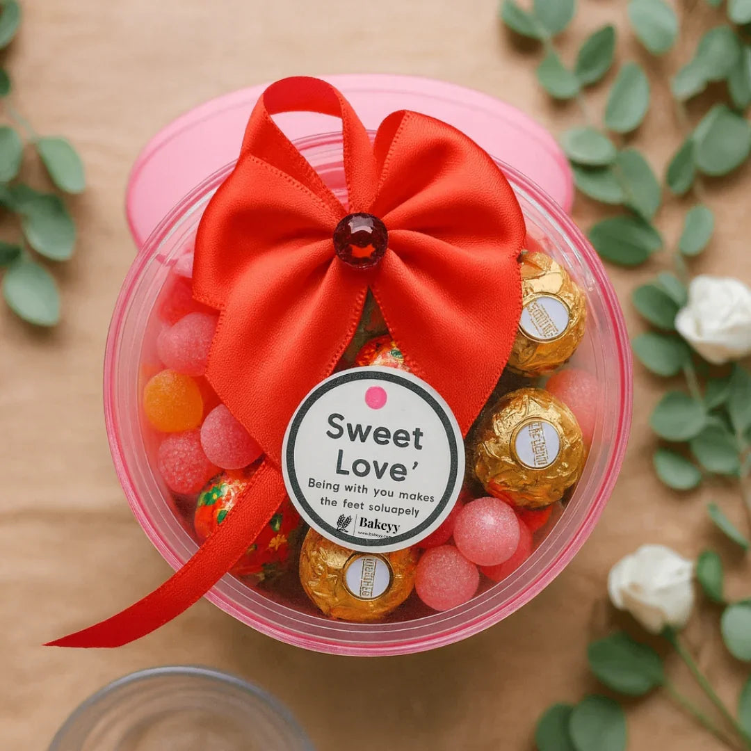 Round Red Empty Decorative Acrylic Box | Gift Box | Chocolate Box | Sweet Box | Jewellery Box | Plastic Box | Pack of 12