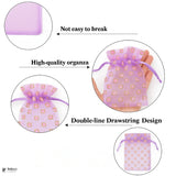 10x14 CM | Purple Square Dot Organza Potli Bags | Pack of 100