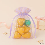 10x14 CM | Purple Square Dot Organza Potli Bags | Pack of 100