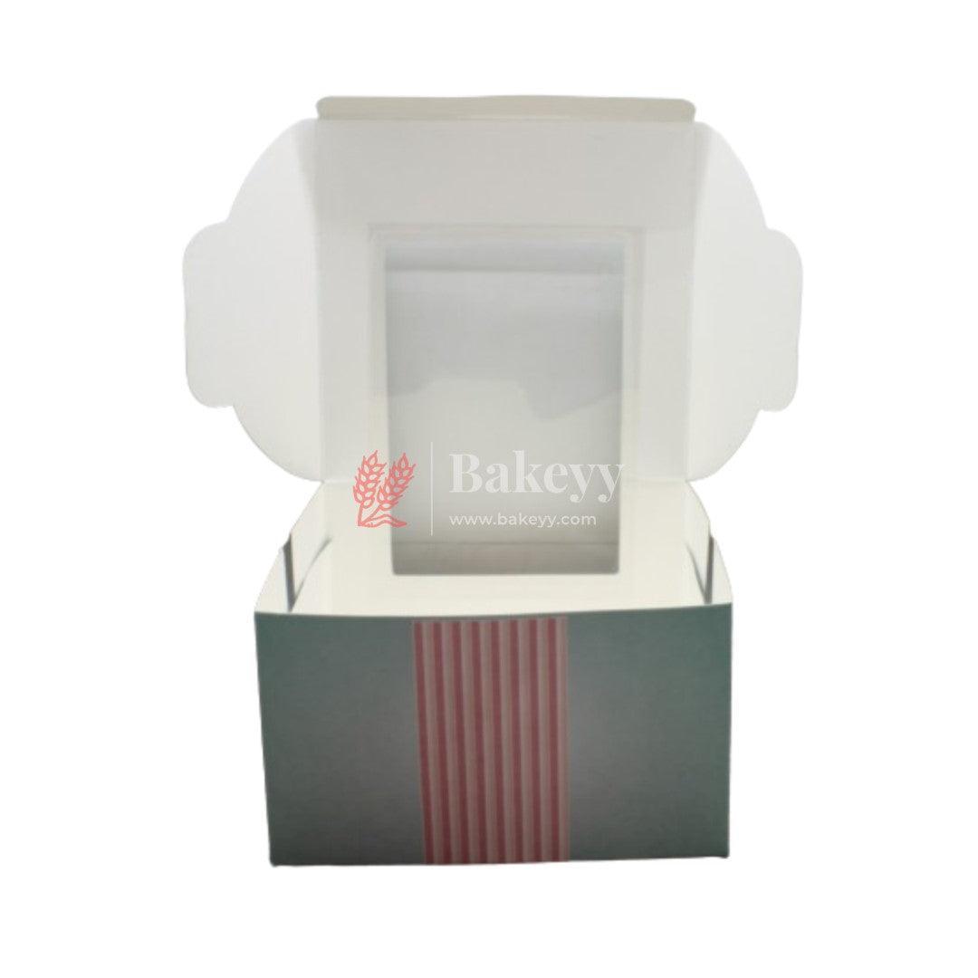 8x8x5 inch Printed Cake Box With Window | Birthday Cake boxes | Pack Of 50 | - Bakeyy.com - India - 8x8x5 inch Printed Cake Box With Window | Birthday Cake boxes | Pack Of 50 | - Default Title