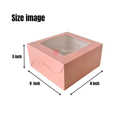 8x8x5 inch | Cake Box With Square Window | Birthday Cake boxes | Pack Of 25 | - Bakeyy.com - India - 8x8x5 inch | Cake Box With Square Window | Birthday Cake boxes | Pack Of 25 | - Default Title