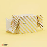 White & Metallic Gold Striped Gift Favour Boxes