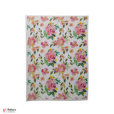 Colorful Edible Wafer Sheet – Pink Rose Garden Design  | Pack Of 1
