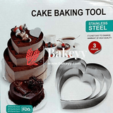 Heart Cake Ring Stainless Steel Cutter for Cake, Tier Cake, Fondant Cutter (3pc Set) - Bakeyy.com - India - Heart Cake Ring Stainless Steel Cutter for Cake, Tier Cake, Fondant Cutter (3pc Set) - Default Title