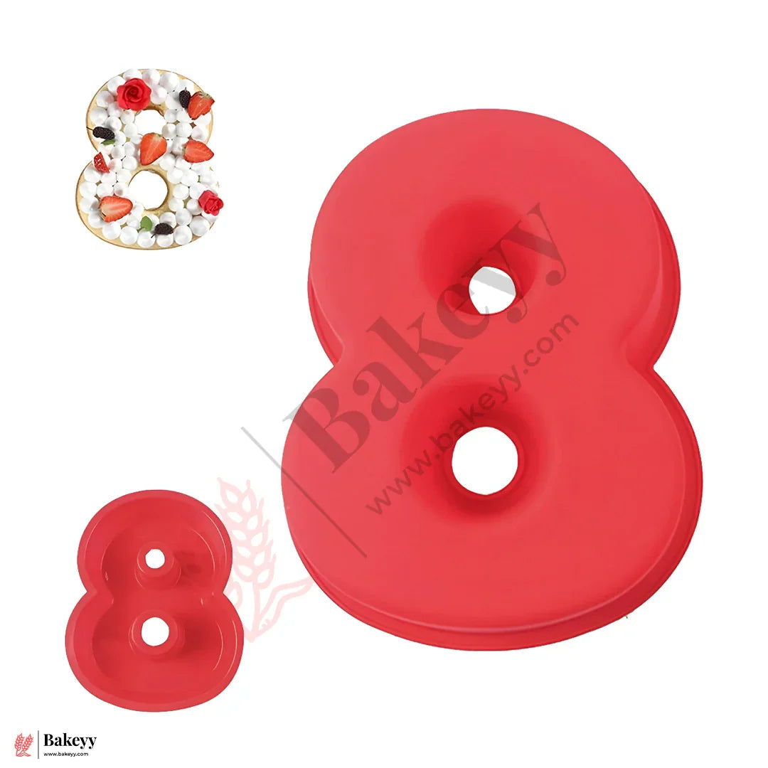 Silicone Number 8 Cake Mold – Non-Stick, Heat Resistant, Multipurpose Baking Mould  (Pack Of 1)