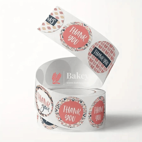 Premium Thank You Stickers – Roll | Mixed Design | Round Thank You Adhesive Sticker for Small Business, Wedding Supplies, Packing Stickers, Gift Wrap - Bakeyy.com - India - Premium Thank You Stickers – Roll | Mixed Design | Round Thank You Adhesive Sticker for Small Business, Wedding Supplies, Packing Stickers, Gift Wrap - Default Title