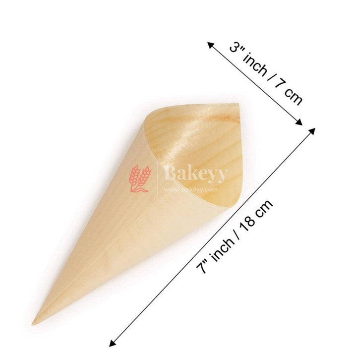 180mm Disposable Wooden Cone | Pack of 10 | Bio-Degradable - Bakeyy.com