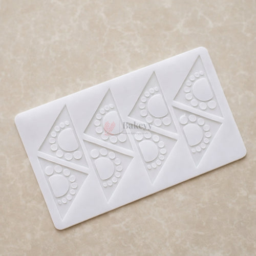 8 Cavity Triangle Pattern Polka Dot Silicone Mould for Chocolates & Cake Garnish | Triangle Design | Pack of 1