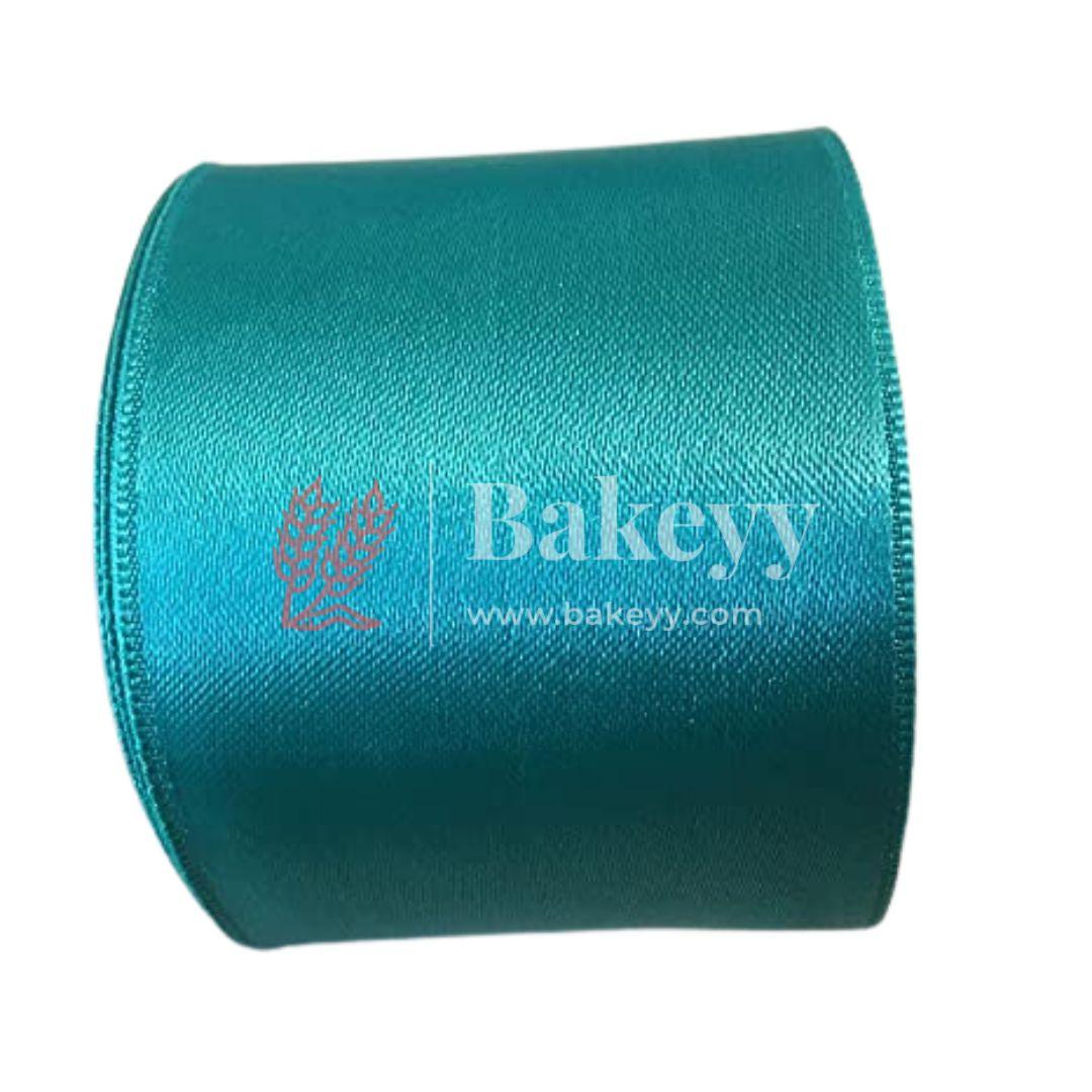 Cloth Satin ribbon for decoration | Gift wrapping | School project works | Opening ribbon | Multi-purpose use - Bakeyy.com - India - Cloth Satin ribbon for decoration | Gift wrapping | School project works | Opening ribbon | Multi-purpose use - Turquoise Blue