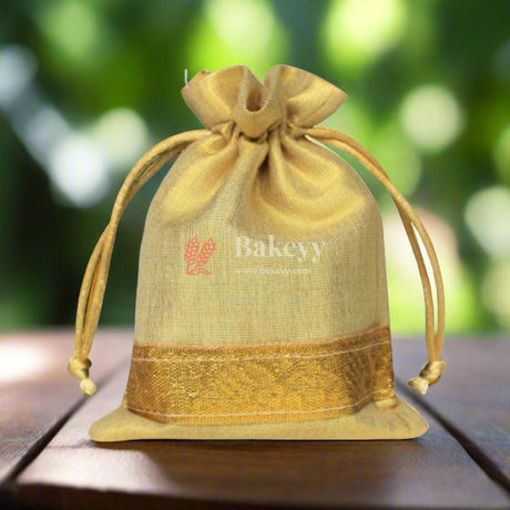 16x20 CM | Elegant Gold Drawstring Gift Bag | Drawstring Bags - Bakeyy.com - India - 16x20 CM | Elegant Gold Drawstring Gift Bag | Drawstring Bags - Default Title