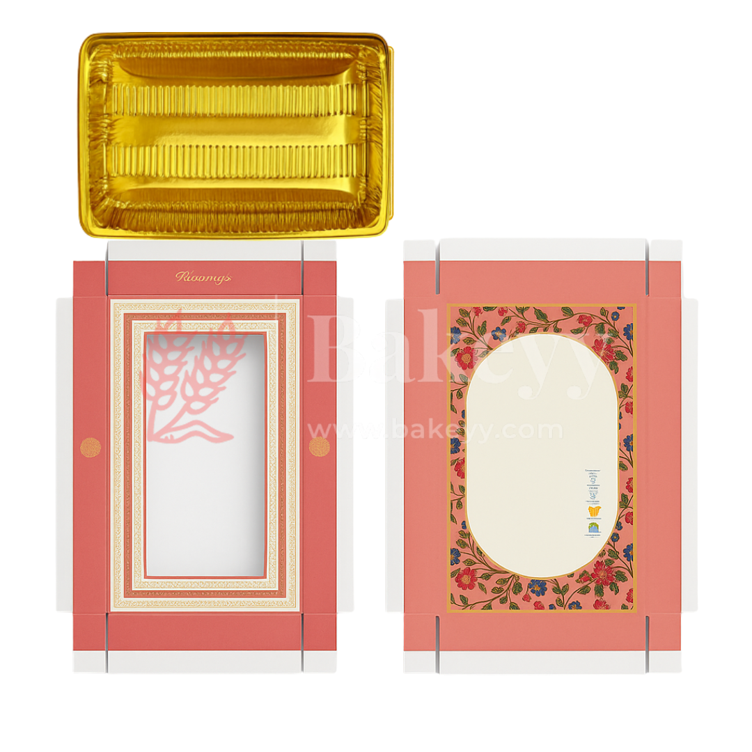 Half Kg Sweet Box | Transparent Sweet box with Golden tray | Pack of 10