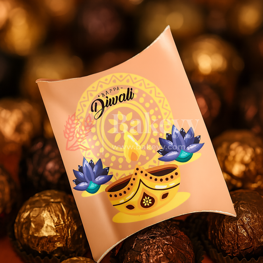 14x11 cm | Premium Diwali Pillow chocolate box | Pack of 10