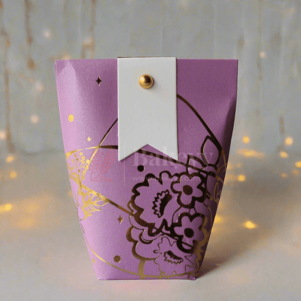 Flower Design Gift Box | Pack Of 10 | Wedding and Birthday | Candy Box | DIY | - Bakeyy.com - India - Flower Design Gift Box | Pack Of 10 | Wedding and Birthday | Candy Box | DIY | - Purple